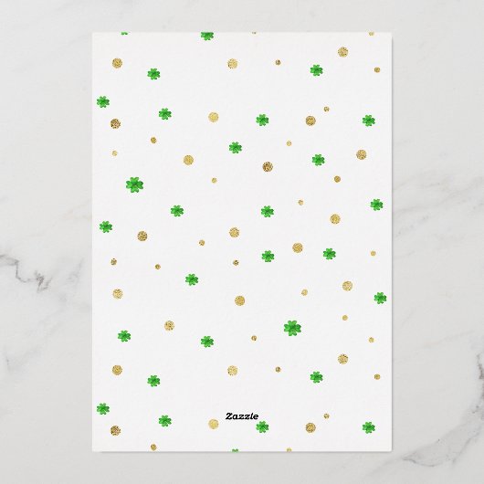 Lucky One | St. Patrick's Day 1st Birthday Folie Uitnodiging (Achterkant)