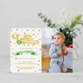 Lucky One | St. Patrick's Day 1st Birthday Folie Uitnodiging (Staand Voorkant)