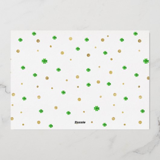 Lucky One | St. Patrick's Day 1st Birthday Folie Uitnodiging (Achterkant)