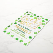 Lucky One | St. Patrick's Day 1st Birthday Invitat Folie Uitnodiging (Gedraaid)