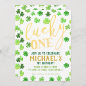 Lucky One | St. Patrick's Day 1st Birthday Kaart (Voorkant / Achterkant)