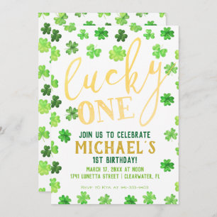 Lucky One   St. Patrick's Day 1st Birthday Kaart