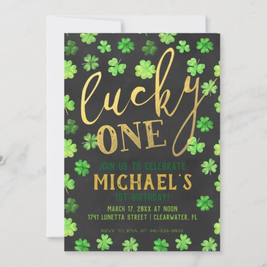 Lucky One | St. Patrick's Day 1st Birthday Kaart (Voorkant)