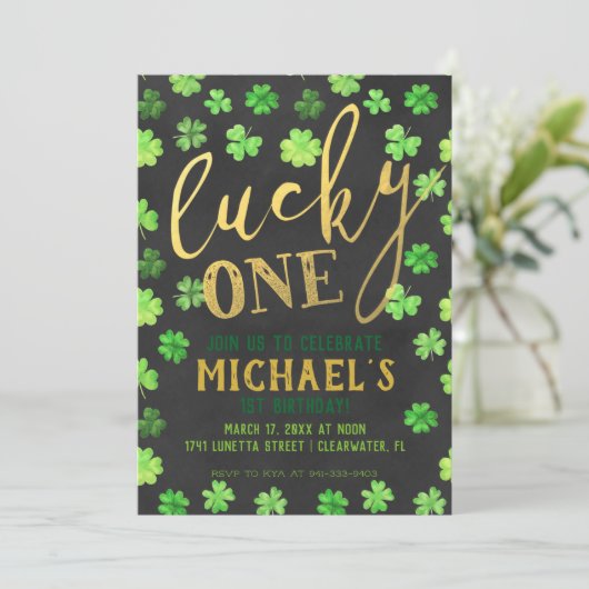Lucky One | St. Patrick's Day 1st Birthday Kaart (Staand voorkant)