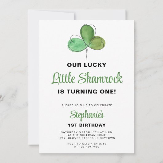 Lucky One St. Patrick's Day 1st Birthday Kaart (Voorkant)