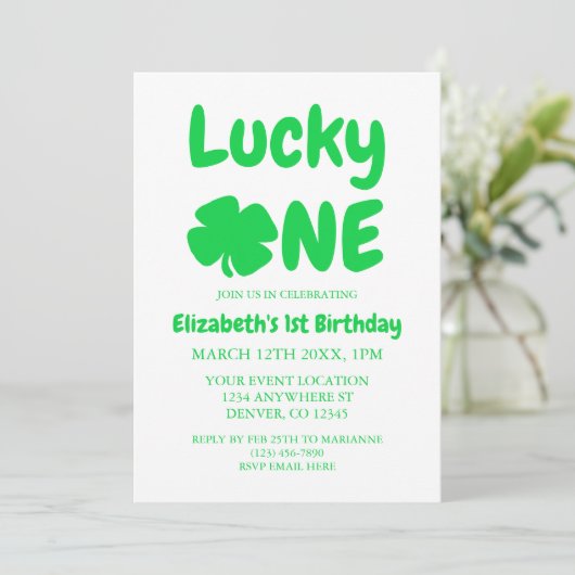 Lucky One St Patrick's Day 1st Birthday Kaart (Staand voorkant)