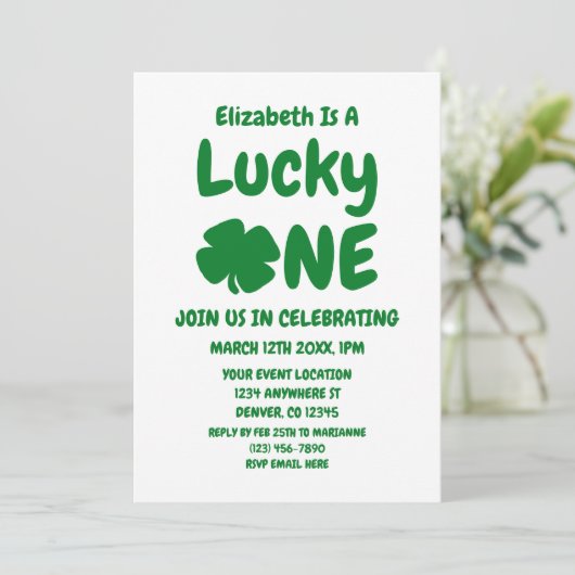 Lucky One St Patrick's Day 1st Birthday Kaart (Staand voorkant)