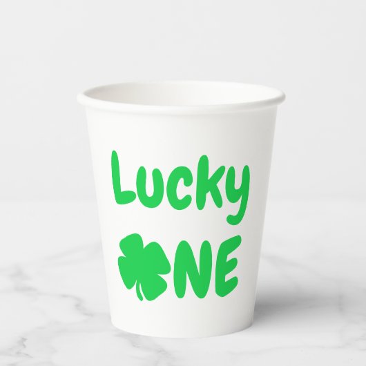 Lucky One St Patrick's Day 1st Birthday Papieren Bekers (Voorkant)