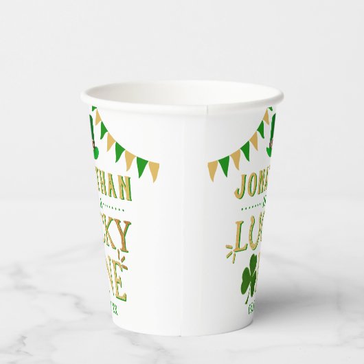 Lucky One St. Patrick's Day 1st Birthday Papieren Bekers (Rechts)