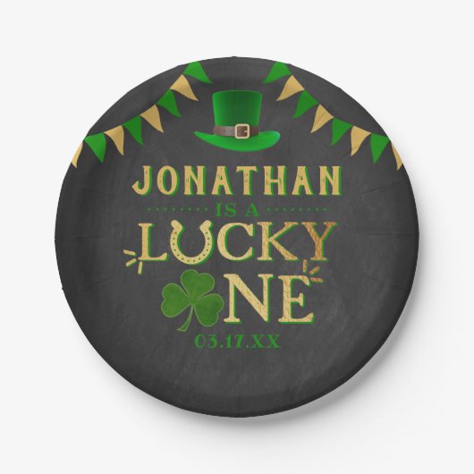 Lucky One St. Patrick's Day 1st Birthday Papieren Bordje (Voorkant)