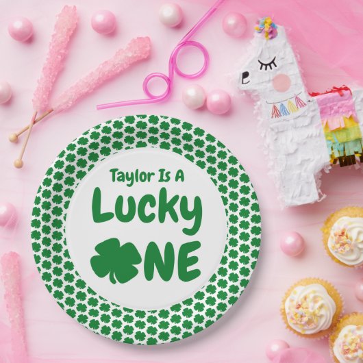 Lucky One St Patrick's Day 1st Birthday Papieren Bordje (Feest)