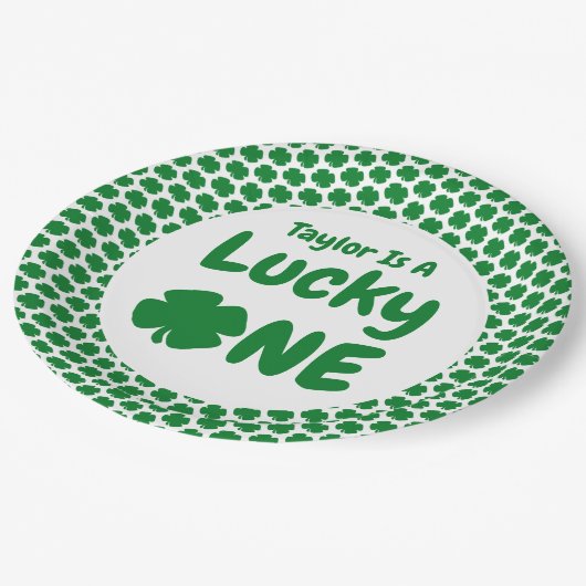 Lucky One St Patrick's Day 1st Birthday Papieren Bordje (Gekanteld)