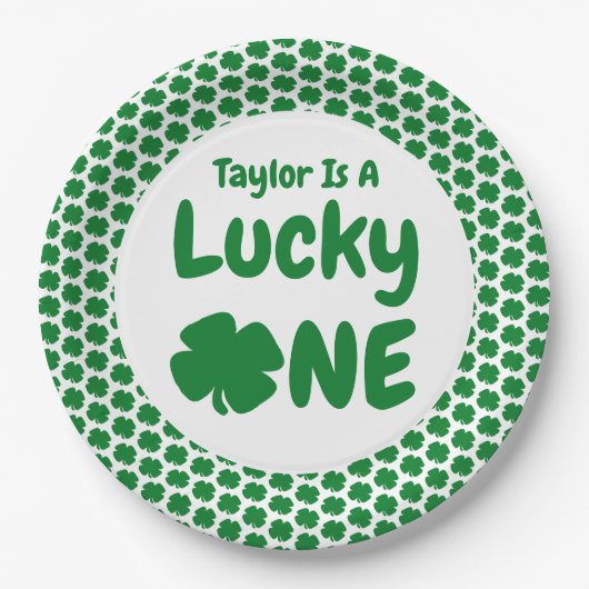 Lucky One St Patrick's Day 1st Birthday Papieren Bordje (Voorkant)