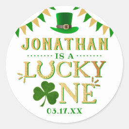 Lucky One St. Patrick's Day 1st Birthday Ronde Sticker