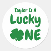Lucky One St Patrick's Day 1st Birthday Ronde Sticker (Voorkant)