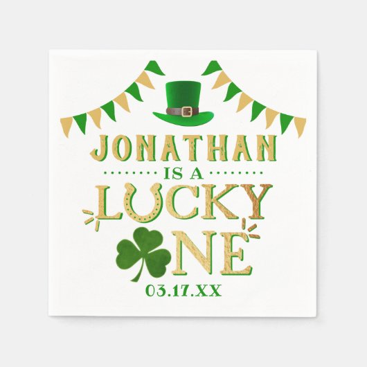 Lucky One St. Patrick's Day 1st Birthday Servet (Voorkant)