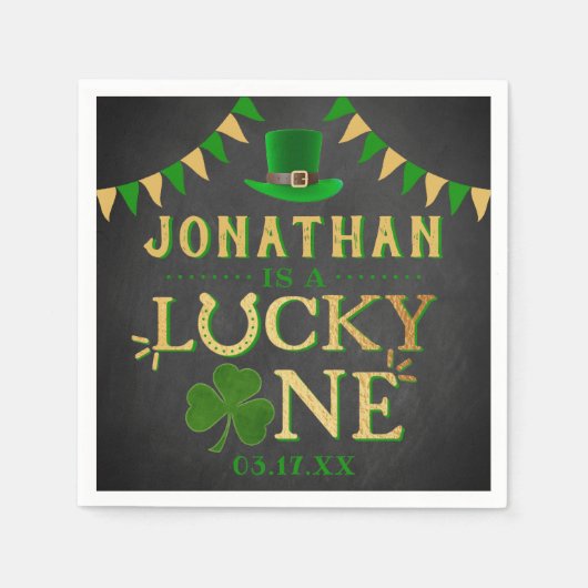 Lucky One St. Patrick's Day 1st Birthday Servet (Voorkant)