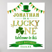 Lucky One St. Patrick's Day 1st Birthday Welkom Poster (Voorkant)