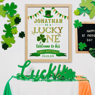 Lucky One St. Patrick's Day 1st Birthday Welkom Poster