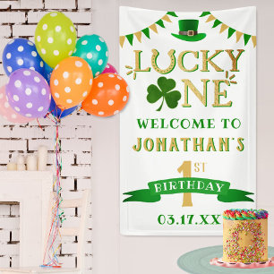 Lucky One St. Patrick's Day 1st Birthday Welkom Spandoek
