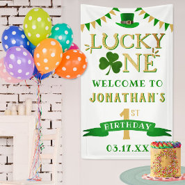 Lucky One St. Patrick's Day 1st Birthday Welkom Spandoek