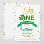 Lucky One St. Patrick's Day 1st Boy Birthday Kaart (Voorkant / Achterkant)