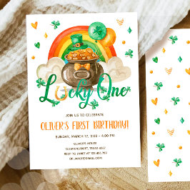 Lucky One St. Patrick's Day Boy First Birthday Inv Kaart