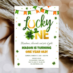Lucky One St. Patrick's Day Boy First Birthday Kaart