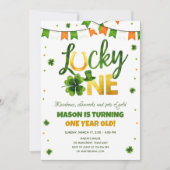 Lucky One St. Patrick's Day Boy First Birthday Kaart (Voorkant)