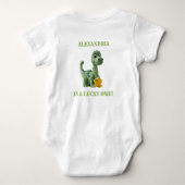 Lucky One St. Patrick's Day Dinosaurus Body Suit Romper (Achterkant)