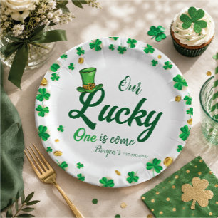 Lucky One – St. Patrick's Day Eerste Verjaardag  Papieren Bordje