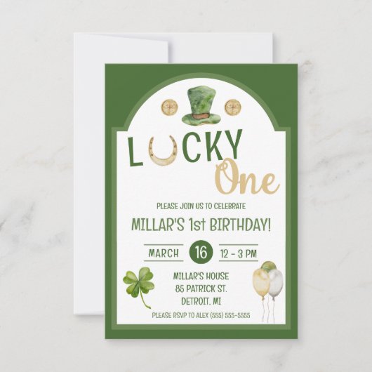 Lucky One, St. Patrick's Day eerste verjaardagsfee Kaart (Voorkant)