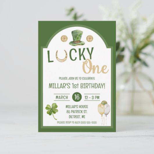 Lucky One, St. Patrick's Day eerste verjaardagsfee Kaart (Staand voorkant)