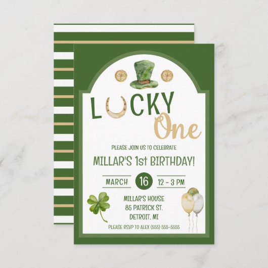Lucky One, St. Patrick's Day eerste verjaardagsfee Kaart (Voorkant / Achterkant)
