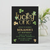 Lucky One | St Patrick's Day First Birthday Invita Kaart (Staand voorkant)