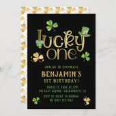 Lucky One | St Patrick's Day First Birthday Invita Kaart (Voorkant / Achterkant)