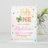 Lucky One St. Patrick's Day Girl 1st Birthday Kaart (Staand voorkant)