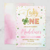Lucky One St. Patrick's Day Girl 1st Birthday Kaart (Voorkant / Achterkant)