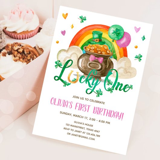 Lucky One St. Patrick's Day Girl First Birthday in Kaart