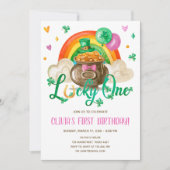 Lucky One St. Patrick's Day Girl First Birthday in Kaart (Voorkant)