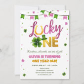 Lucky One St. Patrick's Day Girl First Birthday in Kaart (Voorkant)
