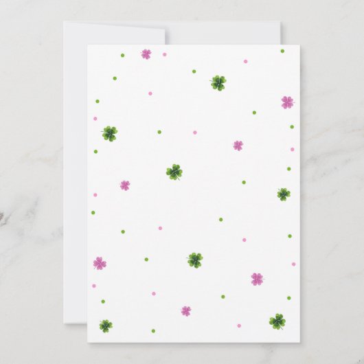 Lucky One St. Patrick's Day Girl First Birthday in Kaart (Achterkant)