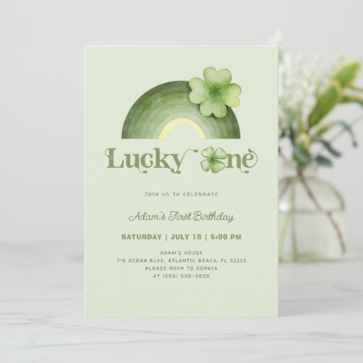 Lucky One St. Patrick's Day Regenboog 1e Verjaarda Kaart (Staand voorkant)
