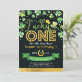 Lucky One St. Patrick's Day Shamrock 1st Birthday Kaart (Staand voorkant)
