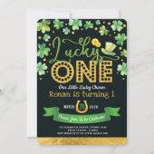 Lucky One St. Patrick's Day Shamrock 1st Birthday Kaart (Voorkant)