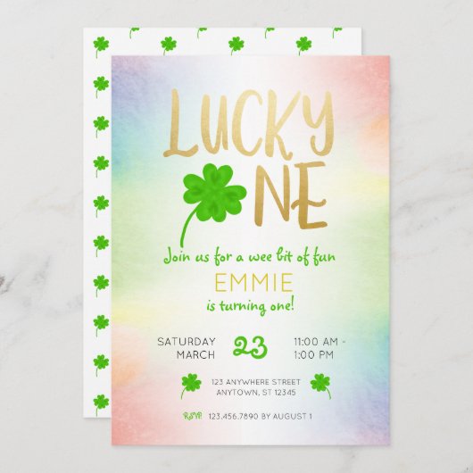 Lucky One St. Patricks Day Shamrock Birthday Kaart (Voorkant / Achterkant)