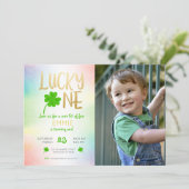 Lucky One St. Patricks Day Shamrock Photo Verjaard Kaart (Staand voorkant)