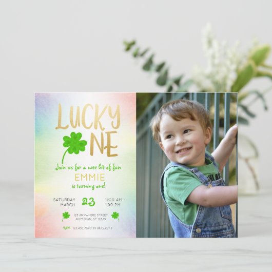 Lucky One St. Patricks Day Shamrock Photo Verjaard Kaart (Staand voorkant)