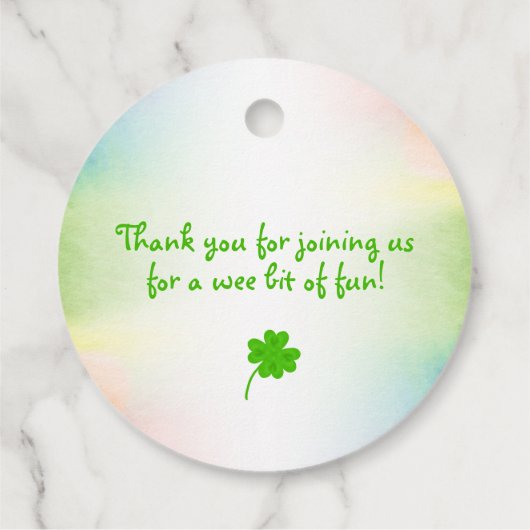 Lucky one St. Patricks Day shamrock Round Bedankjes Labels (Achterkant)