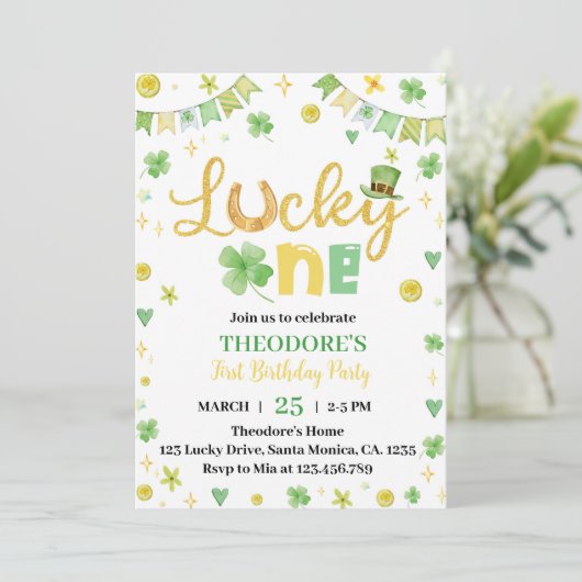 Lucky One St. Patrick's Day Uitnodiging (Staand voorkant)